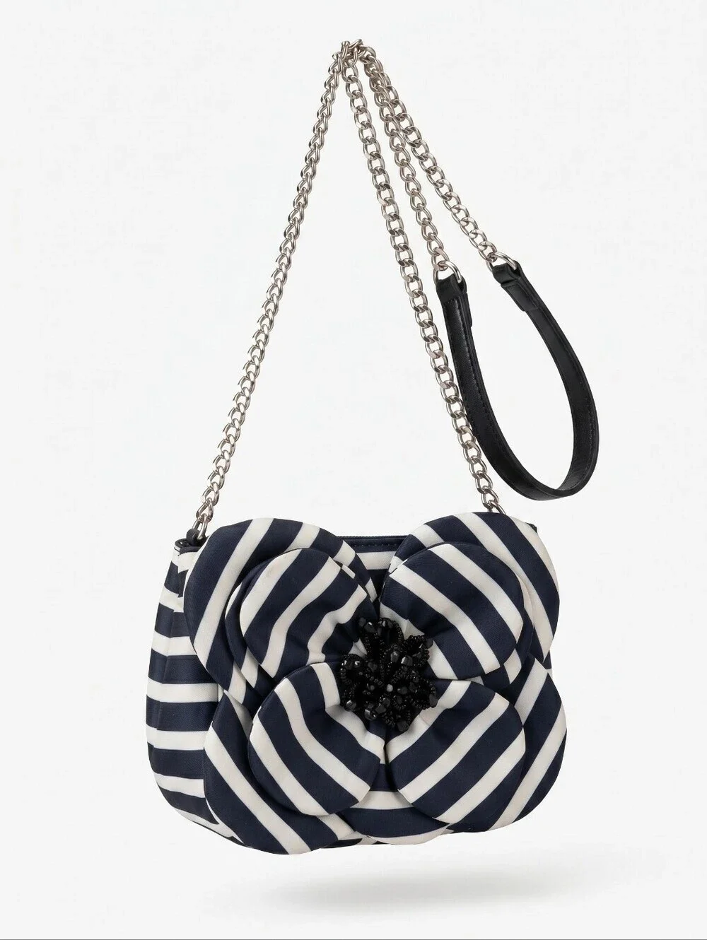 Kate Spade Black and White Floral Crossbody Bag